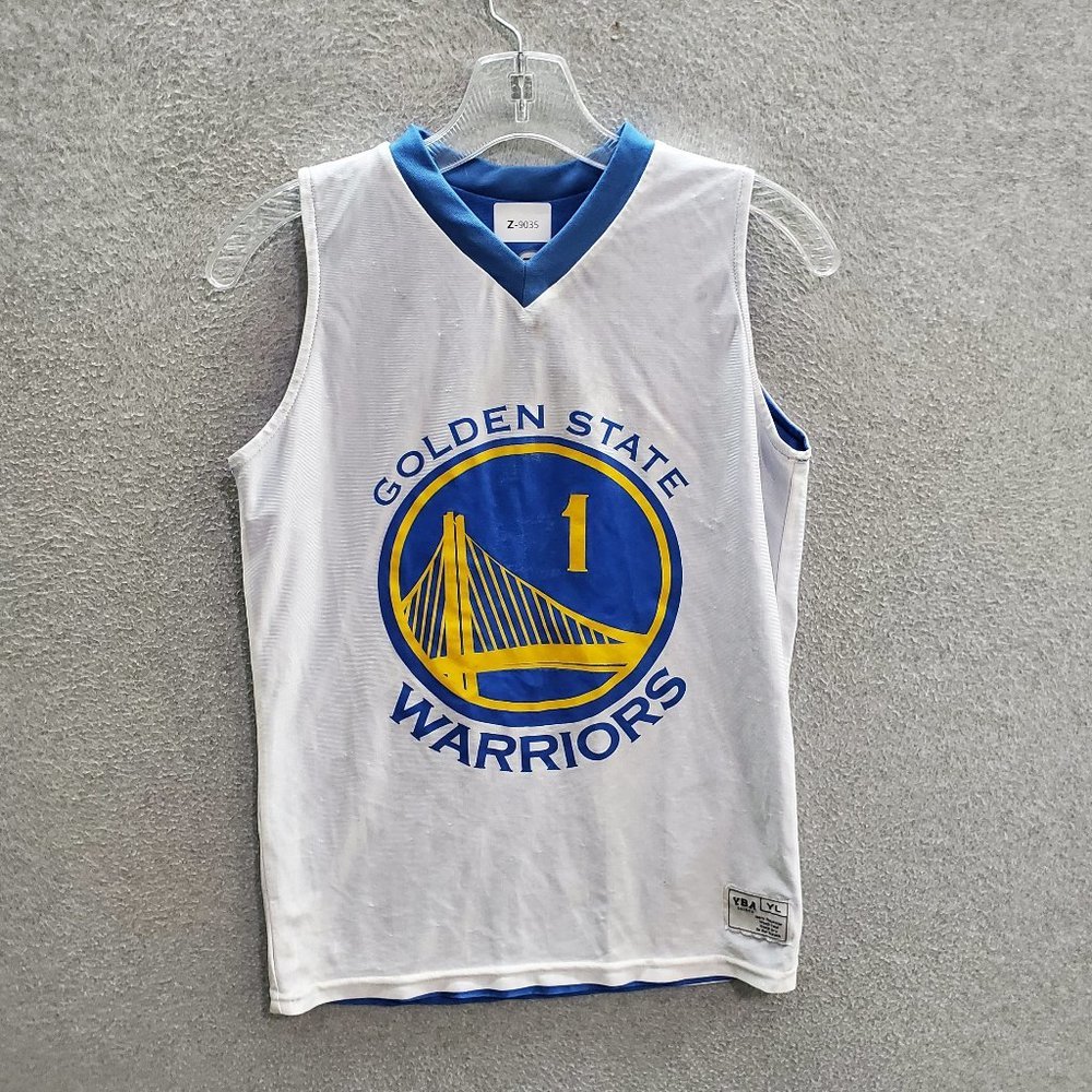 Golden State Warriors‎ Boys Jersey Large Blue Reversible Logo Graphic Youth